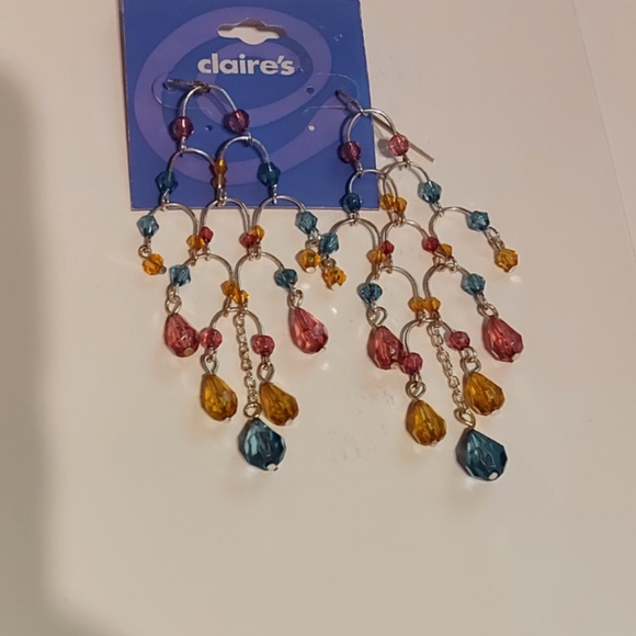 NWT Boho silver earrings with beads - Picture 3 of 4